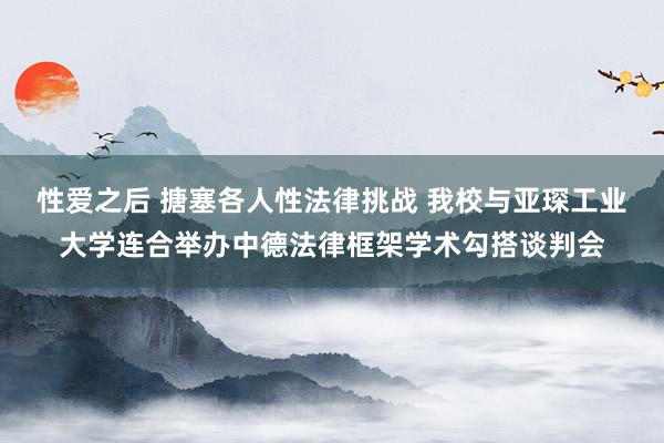 性爱之后 搪塞各人性法律挑战 我校与亚琛工业大学连合举办中德法律框架学术勾搭谈判会